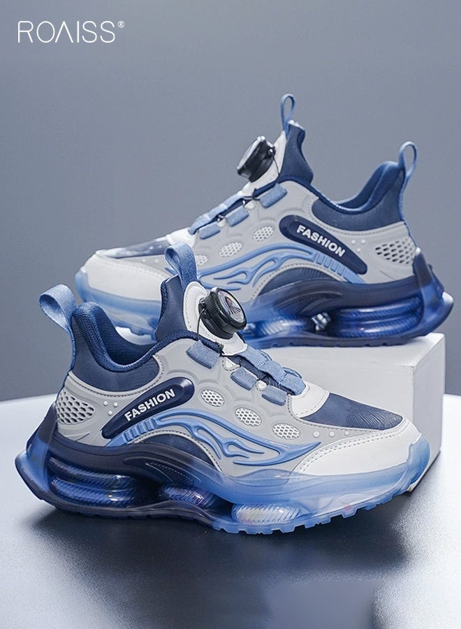 roaiss Boys Fashion Chunky Sneakers, Comfortable Sneakers with Rotating Buckle Design, Breathable Basketball Shoes with Non-slip Soles, Suitable for Daily Wear and Outdoor Activities - Image 1